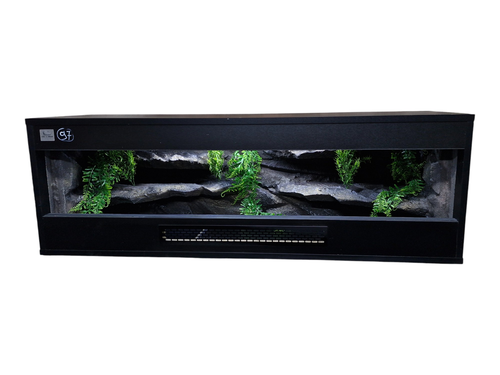 Terrarium 120x40x40 Czarne Agama/Gekon/Wąż Mata Grzewcza