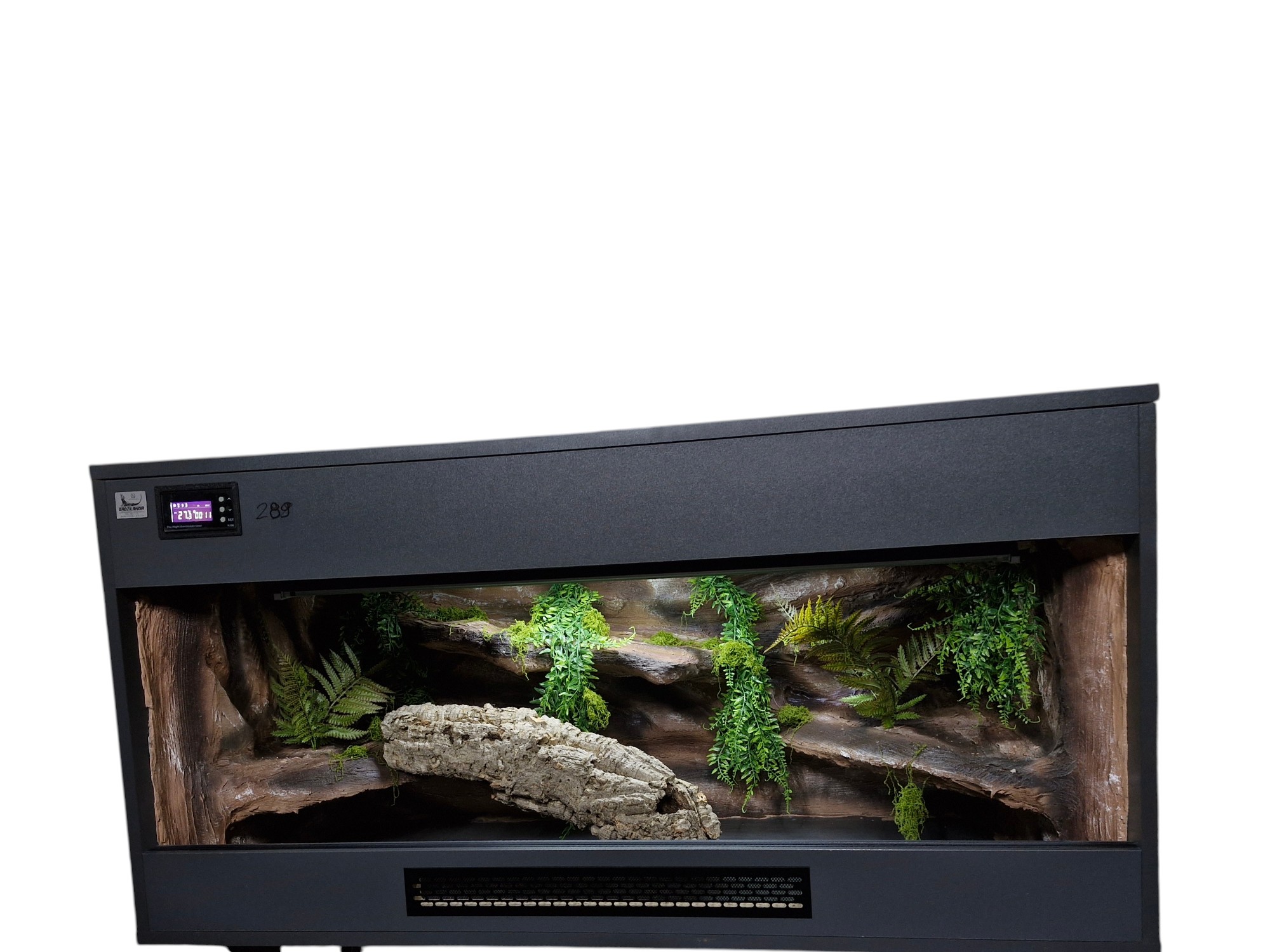 Terrarium 120x60x60 Podwójny sufit T5 Termostat Oprawa E27 Wystrój ANTRACYT - Image 3