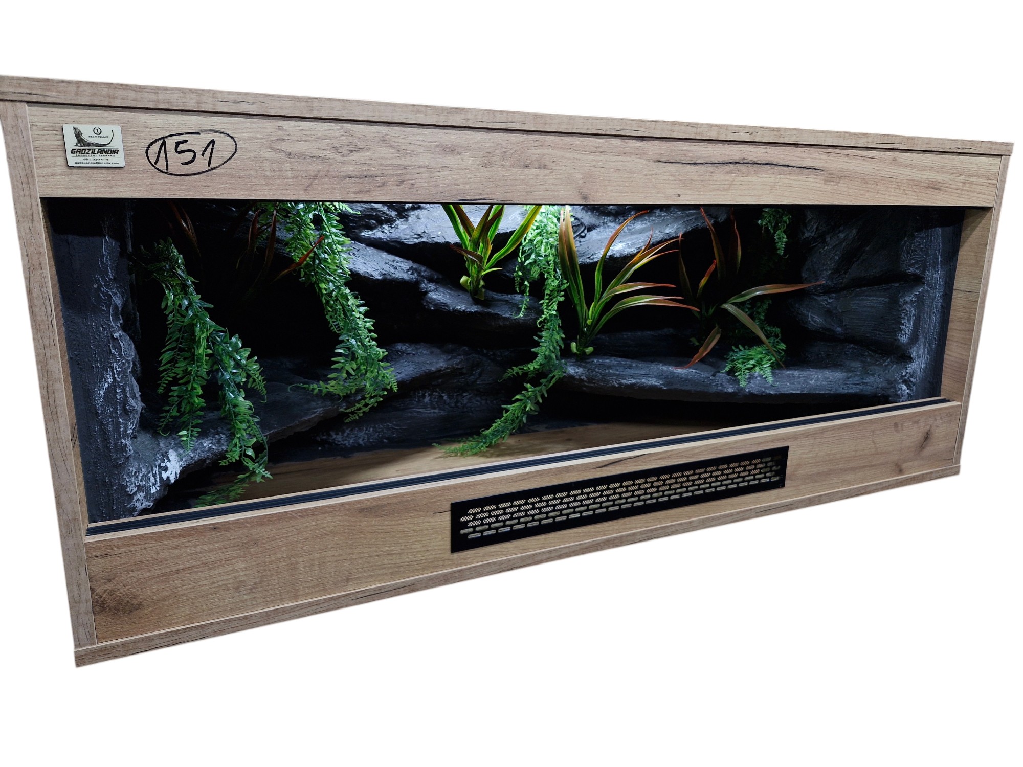 Terrarium 120x50x50 Dąb Artisan Oprawy e27 Wąż/Gekon/Agama - obrazek 4