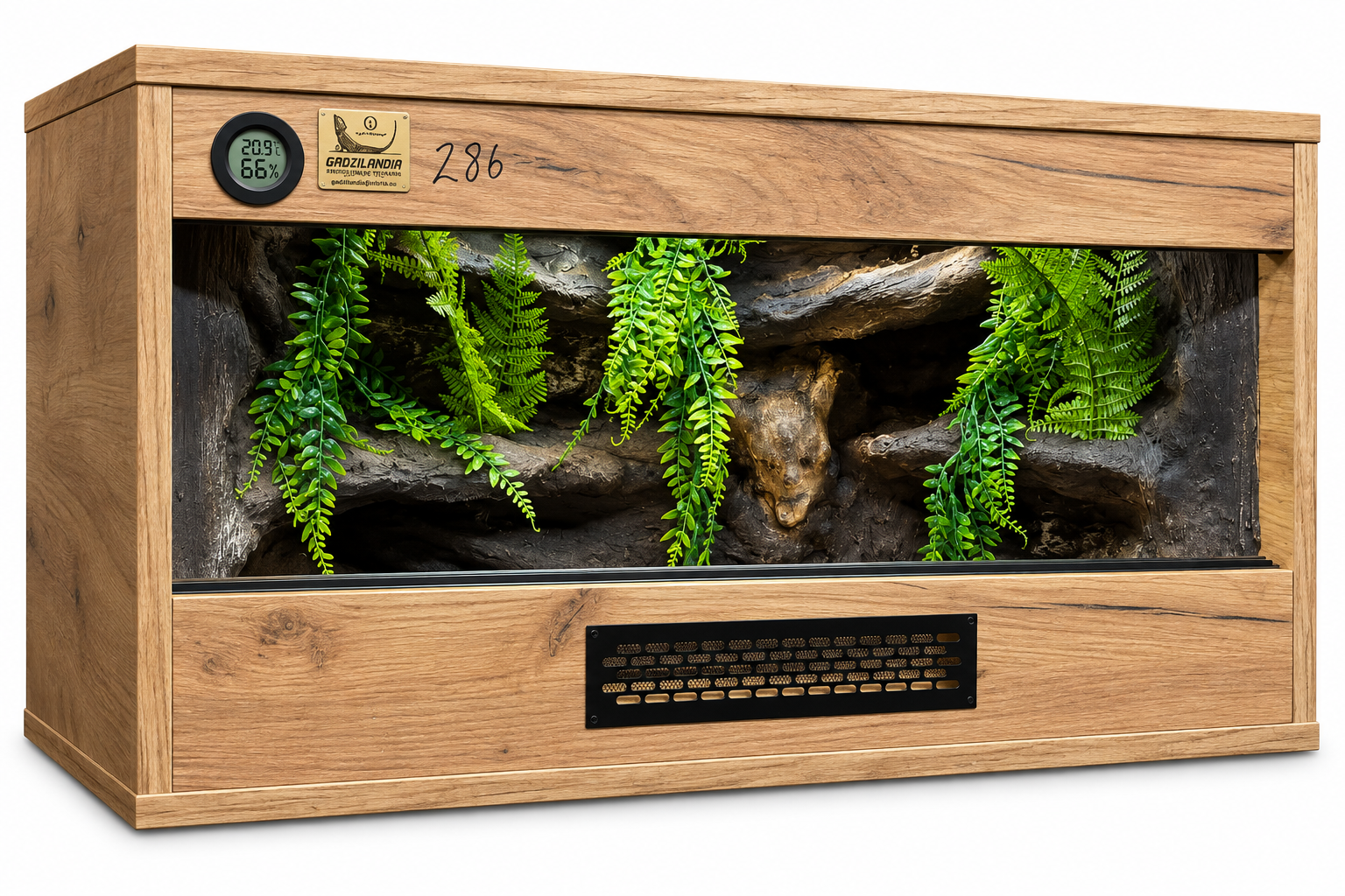 Terrarium 80x40x40 Mata Grzewcza/Led Płyta Meblowa Wystrój Czaszka
