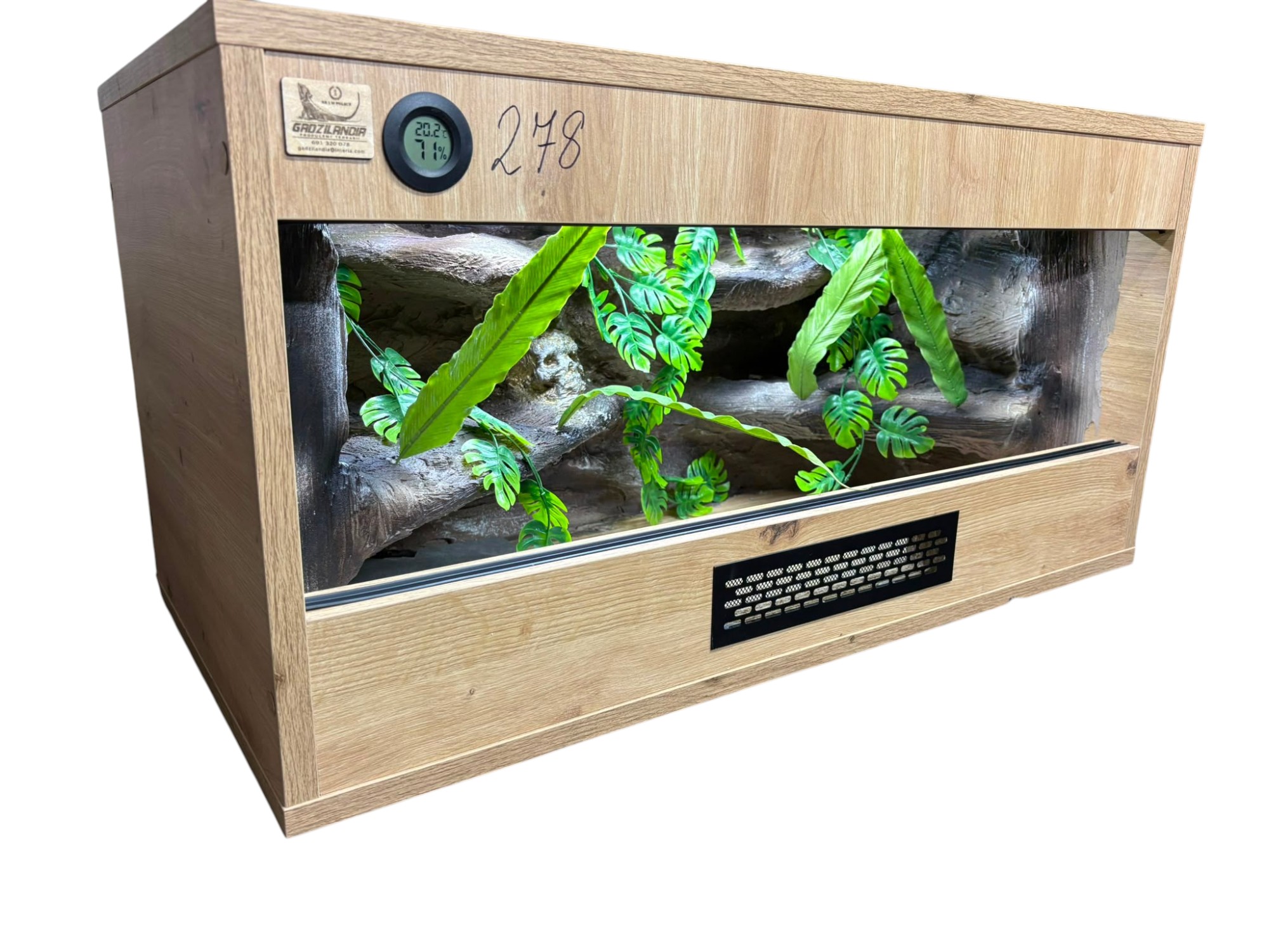 Terrarium 80x40x40 Mata Grzewcza/Led Płyta Meblowa Wystrój Czaszka - obrazek 2