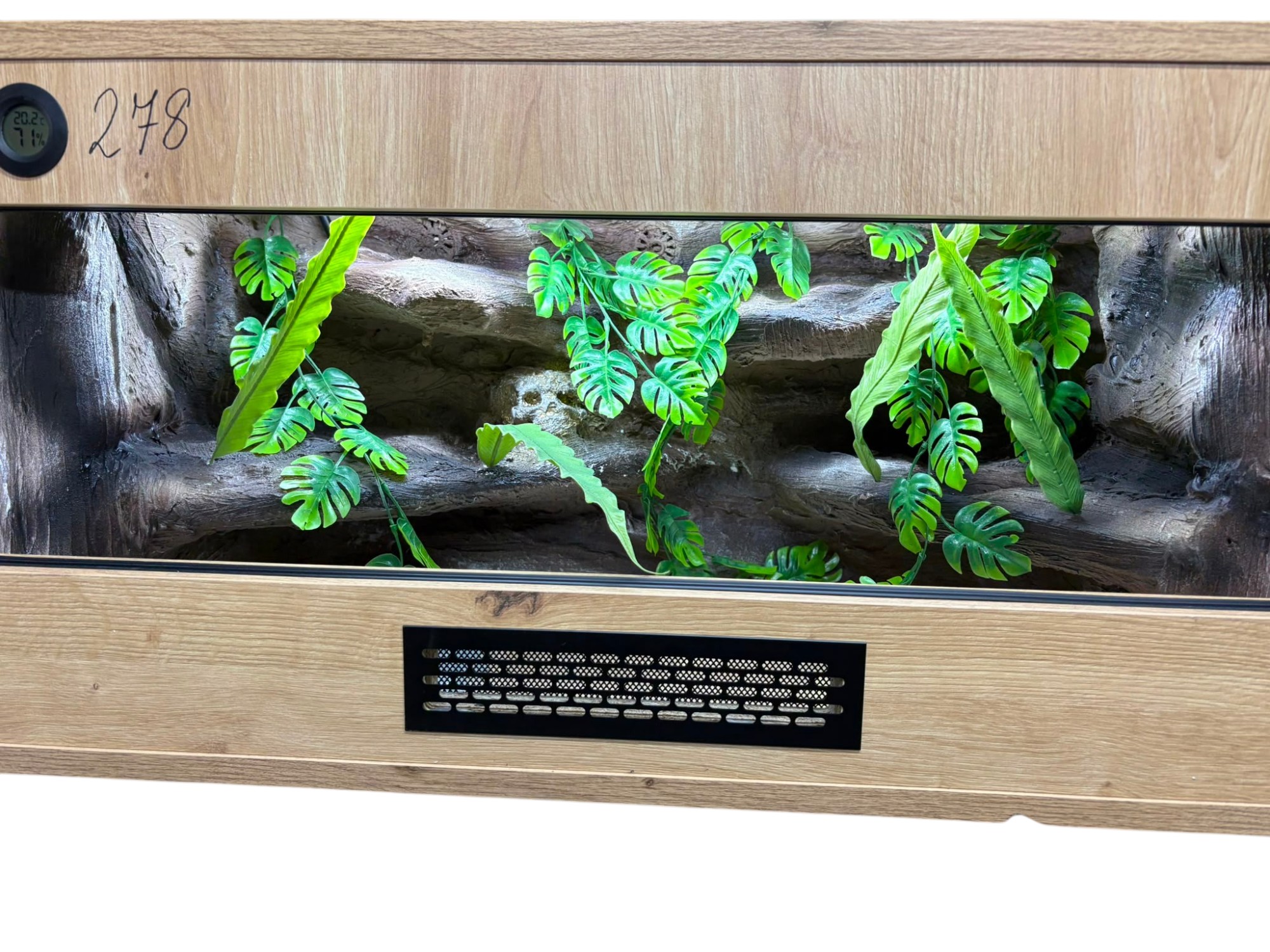 Terrarium 80x40x40 Mata Grzewcza/Led Płyta Meblowa Wystrój Czaszka - obrazek 5